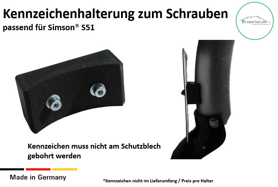 simson schutzblech halterung Kennzeichenhalterung passend für Simson S51 / S50 – Erzperten.de