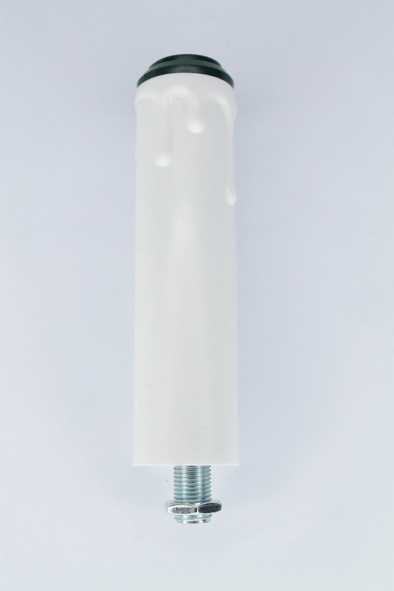 Fassung Plasteschaft für außen Set E14 - weiß - verstellbar –