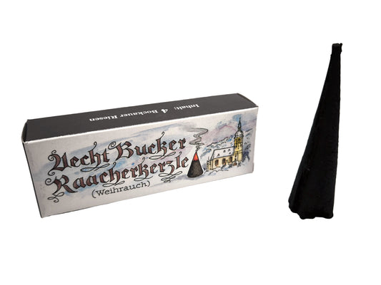 Räucherkerzen Bockau Riesen "Aecht Bucker Raacherkerzle" - Weihrauch - 4 Stück