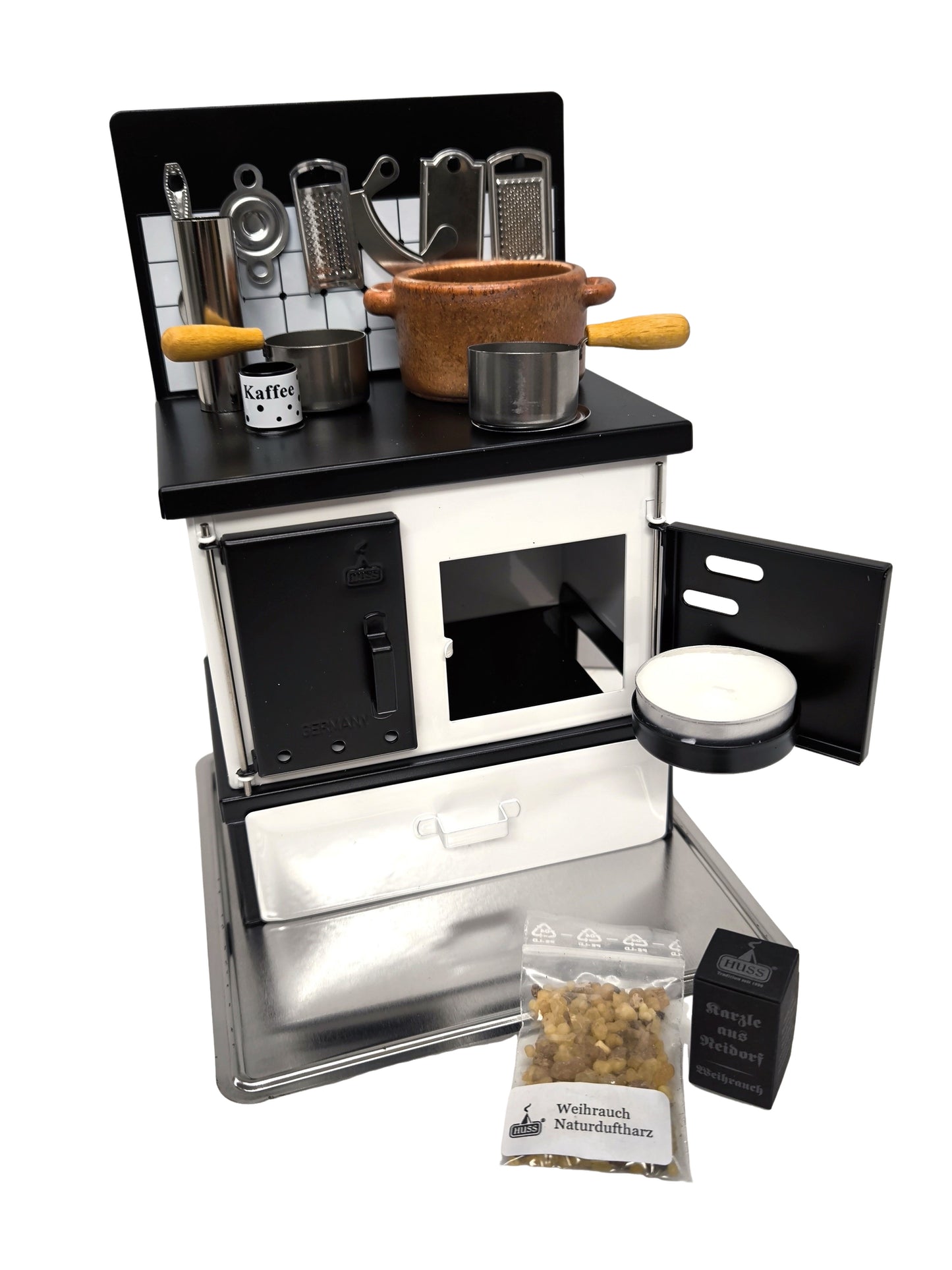 HUSS® Küchenherd „Der Attraktive“ - Blech Räucherofen für Räucherkerzen