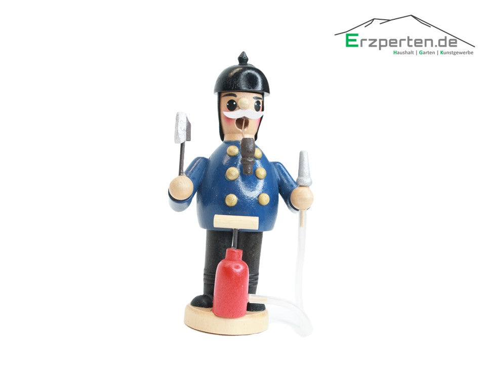 Räuchermann Räucherfigur Feuerwehrmann mit Handspritze 13,5cm