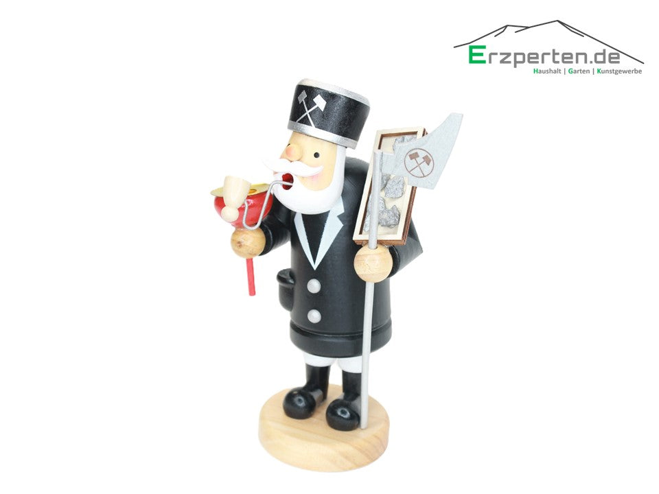 Räuchermann Räucherfigur "Bergmann Glück Auf" mit Kerzenhalter 19cm