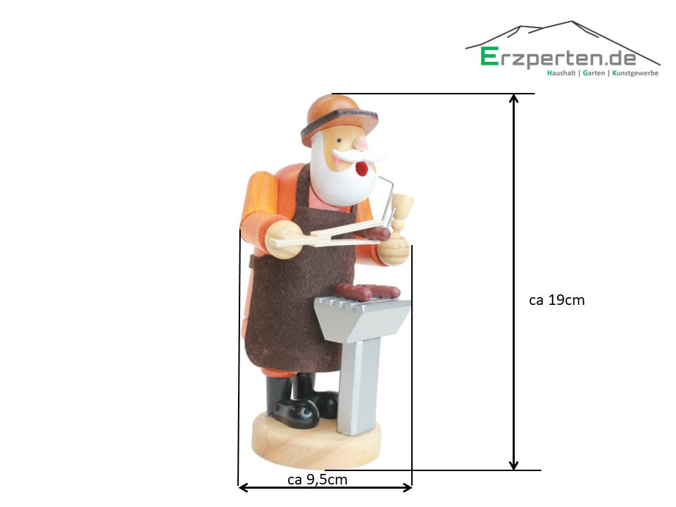 Räuchermann Räucherfigur Grillmeister / Rosterstand 19cm