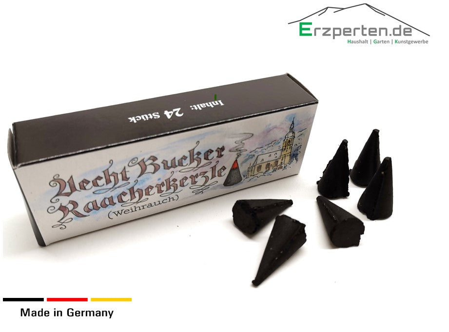 Räucherkerzen Bockau "Aecht Bucker Raacherkerzle" - Weihrauch - 24Stück