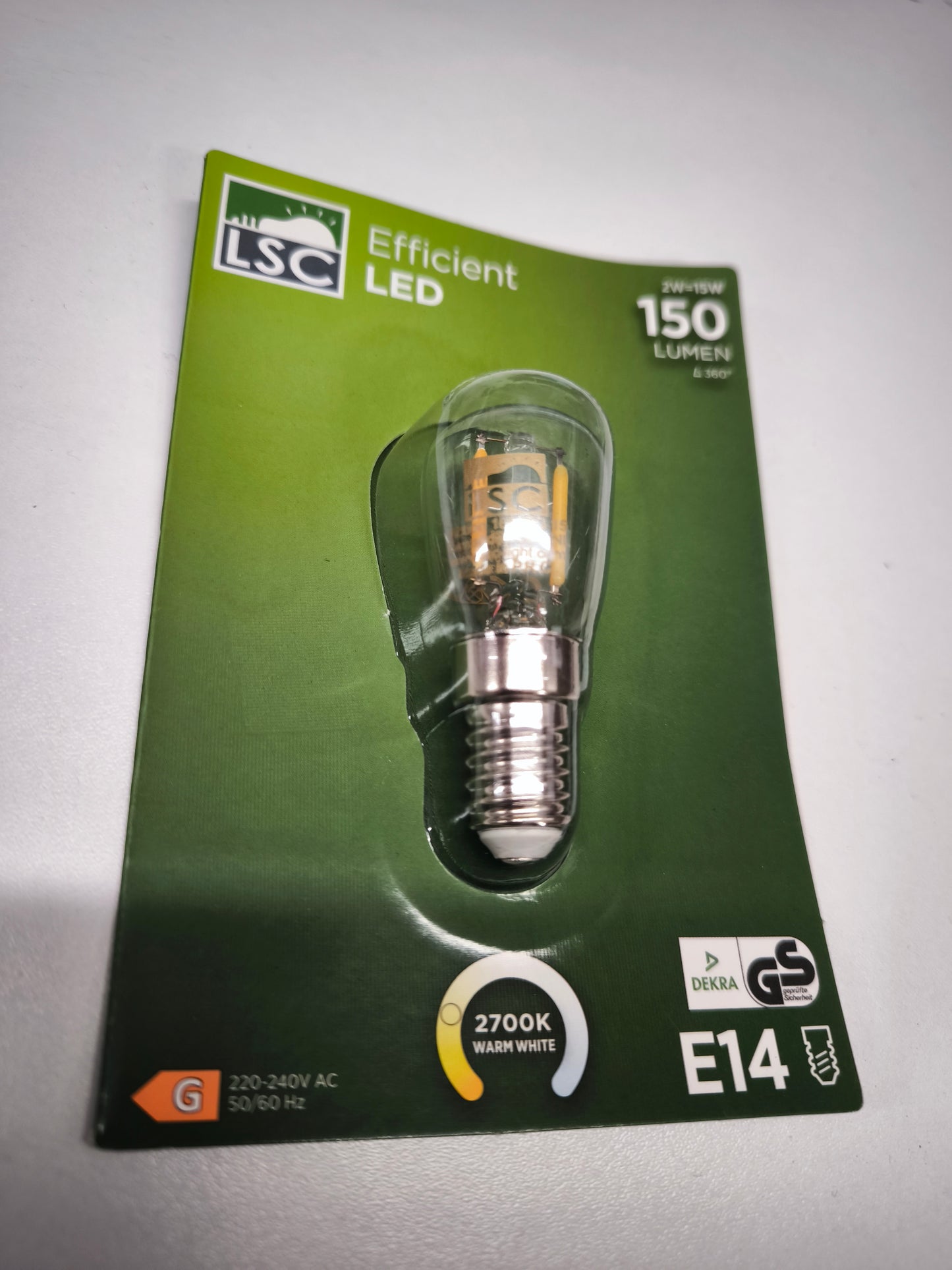 Birnenlampe LED E14 2W (wie 15W) 230V warmweiß