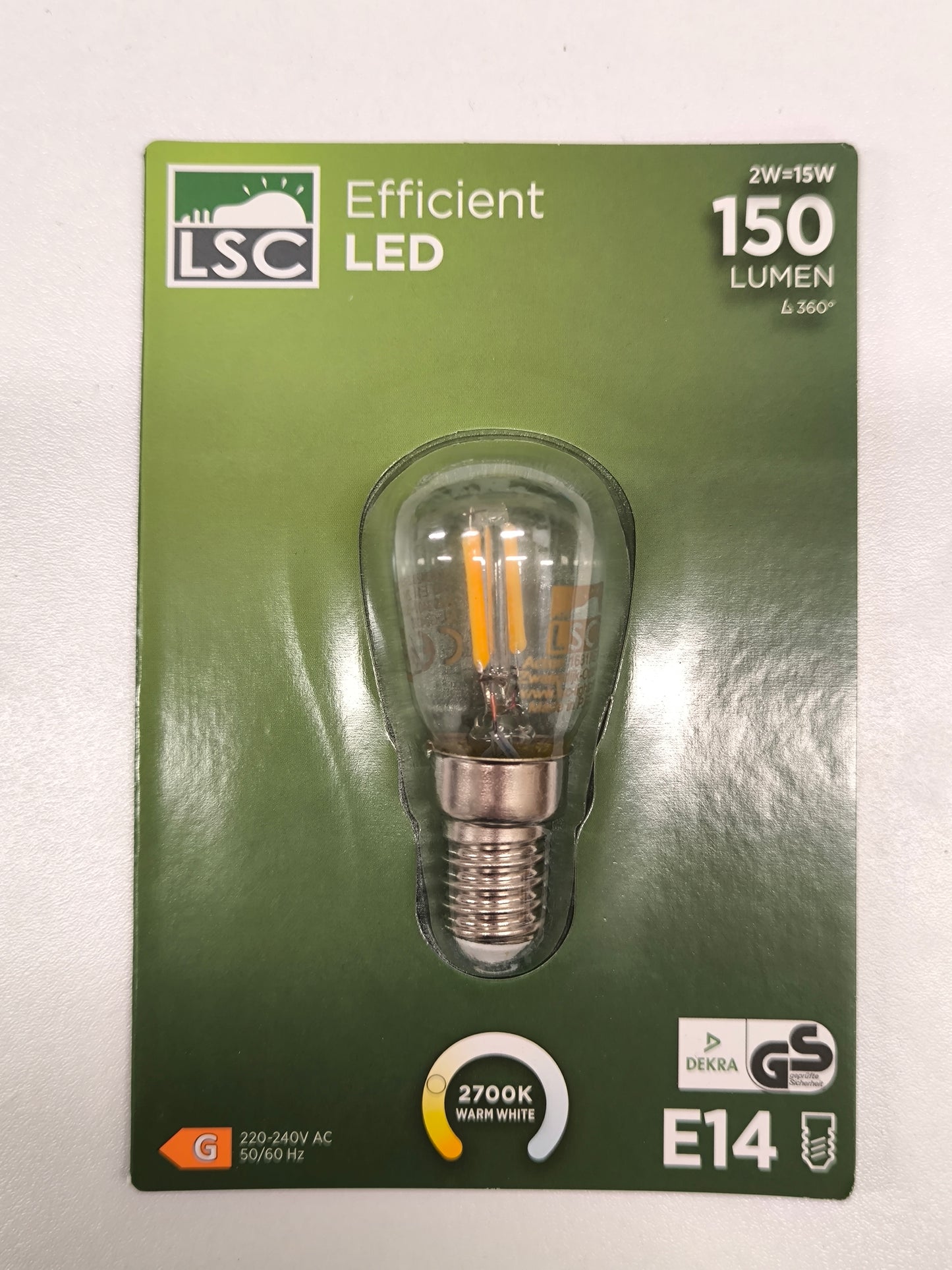 Birnenlampe LED E14 2W (wie 15W) 230V warmweiß