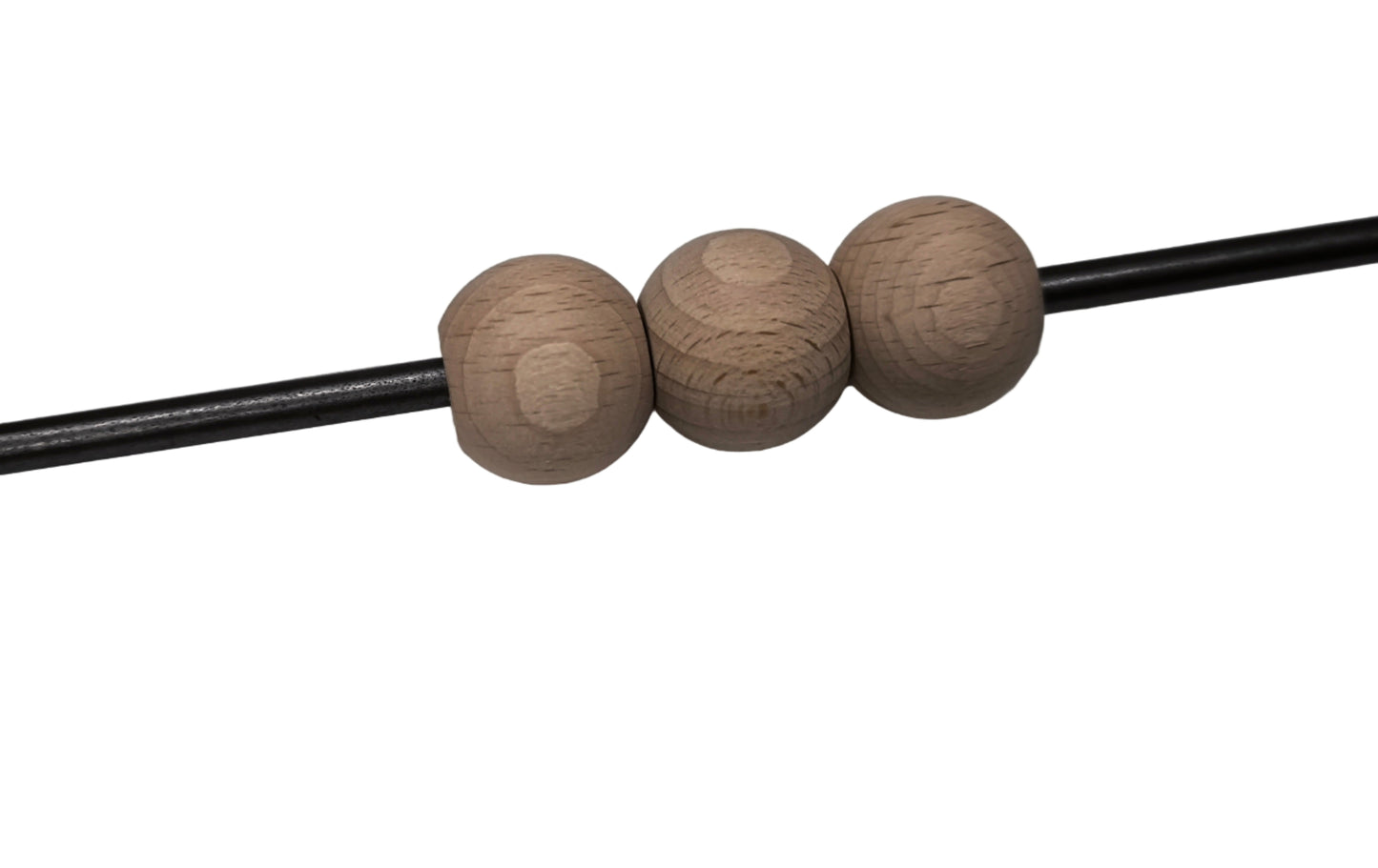 Holzperle / Kugel Buche für Pyramidenwelle - gebohrt 6mm