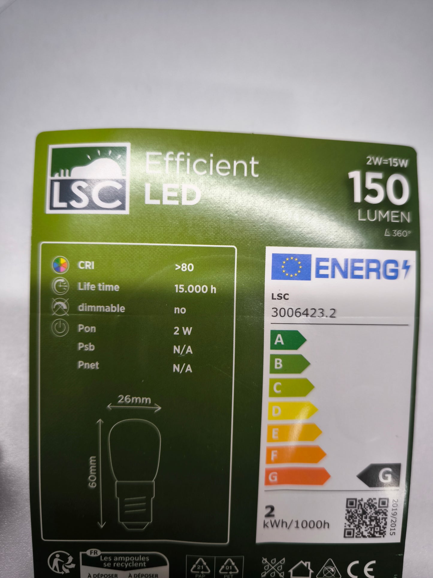 Birnenlampe LED E14 2W (wie 15W) 230V warmweiß