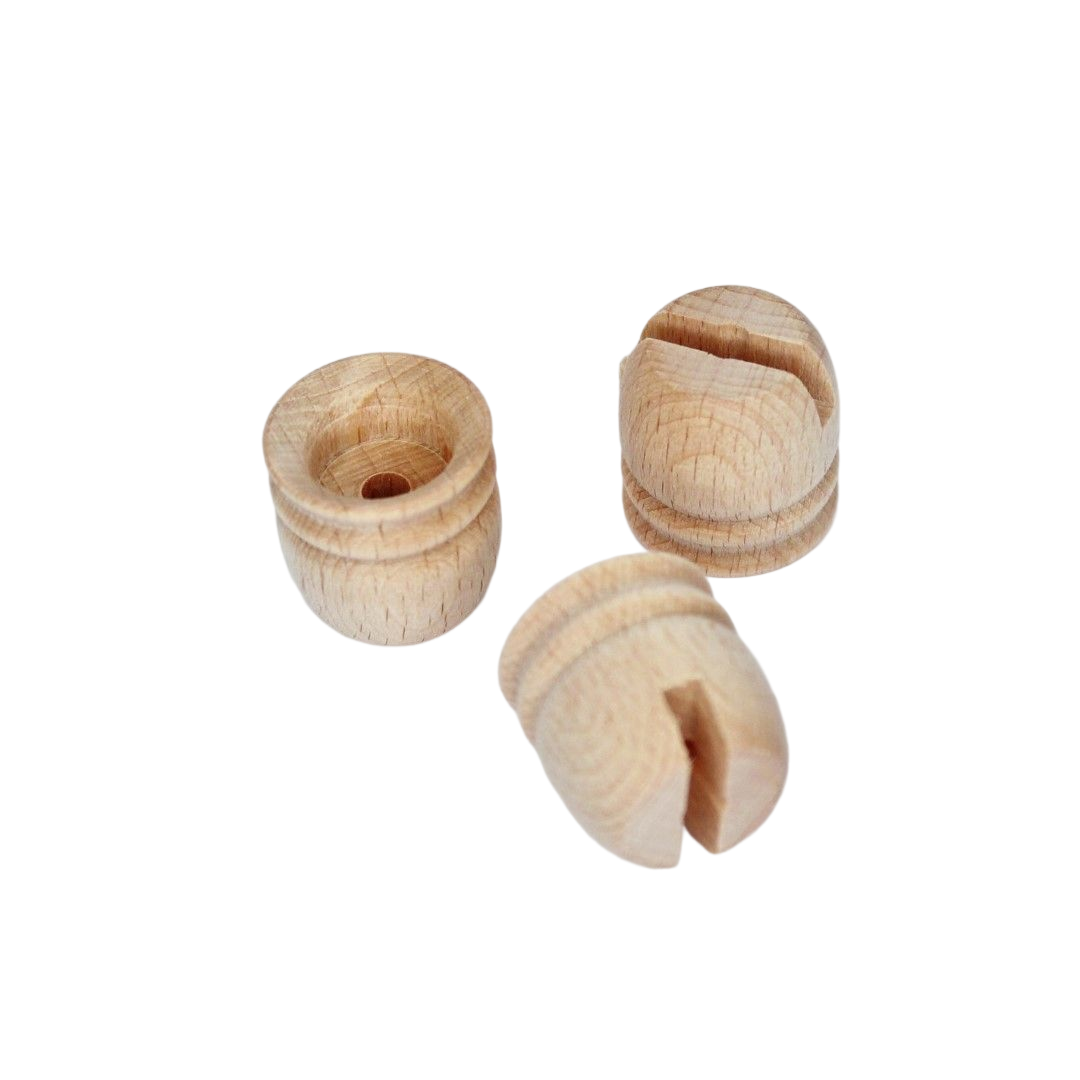 Lichtertülle Buche Ø 14mm - Nut 4mm + gebohrt Ø 5mm - V6
