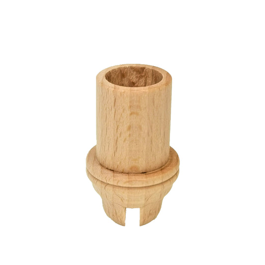 Lichtertülle Buche Ø 15mm - Nut 4mm + gebohrt Ø 5mm - V19