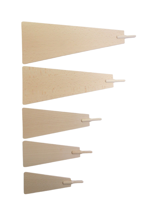 Pyramidenflügel massiv aus Buche 3mm mit Schaft - 5 Größen